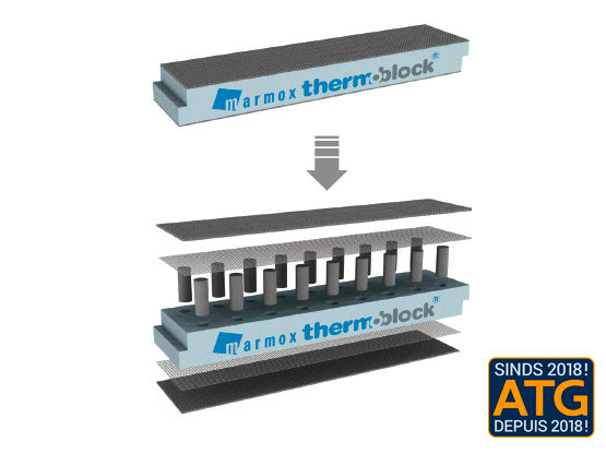 Marmox THERMOBLOCK éléments isolants pour coupure de ponts thermiques